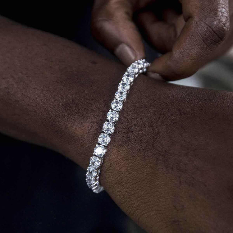 Diamond Tennis Bracelet in White Gold- 4mm - KappGodz Apparel