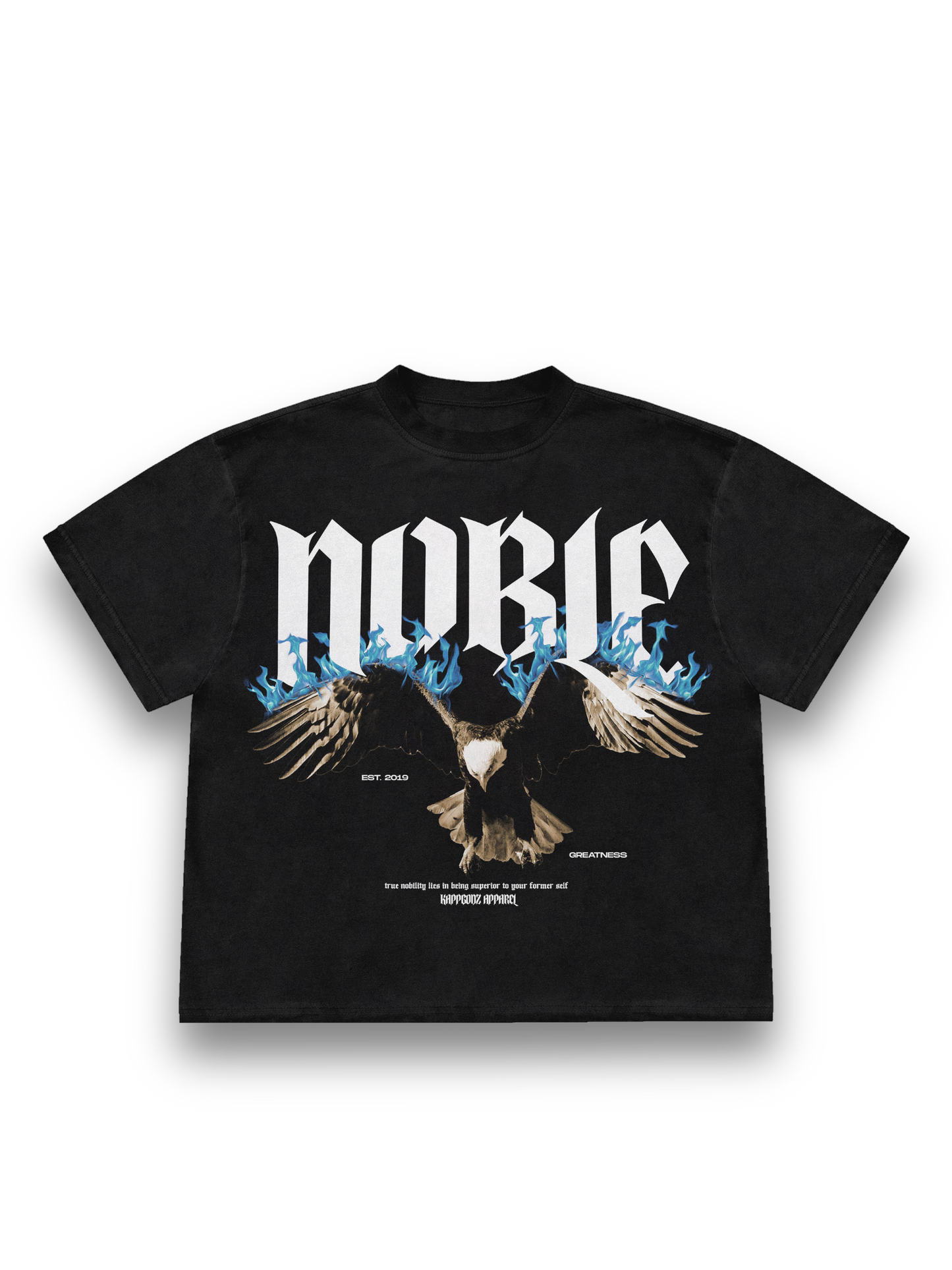KappGodz Noble T-shirt- Black | White - KappGodz Apparel