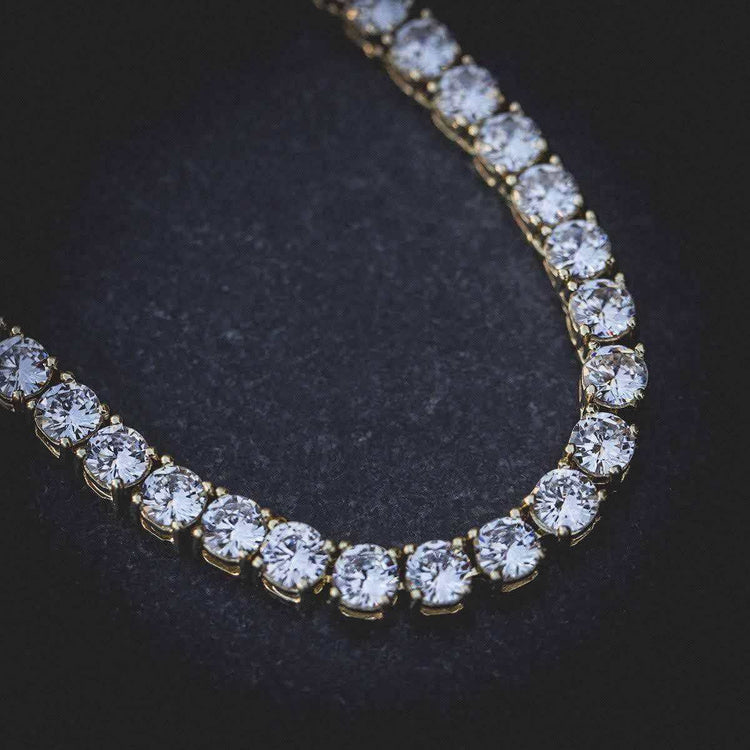 Diamond Tennis Chain in Yellow Gold- 4mm - KappGodz Apparel