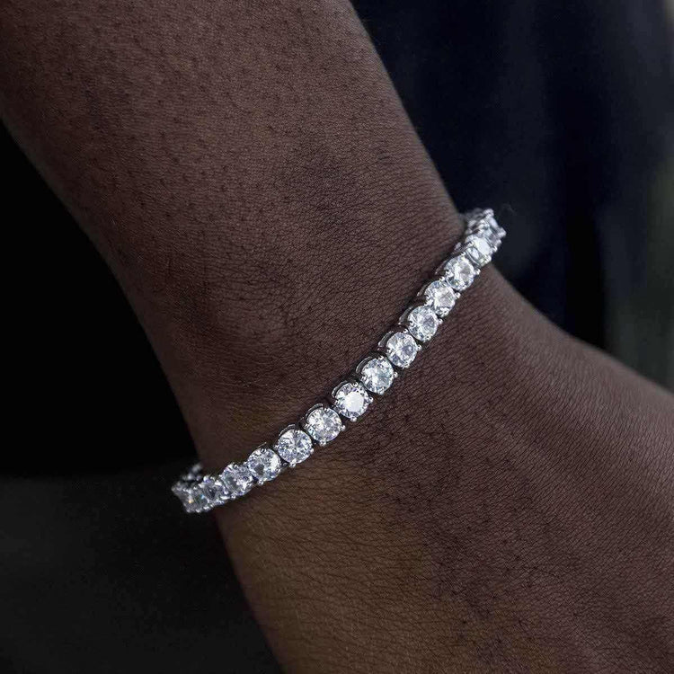 Diamond Tennis Bracelet in White Gold- 4mm - KappGodz Apparel