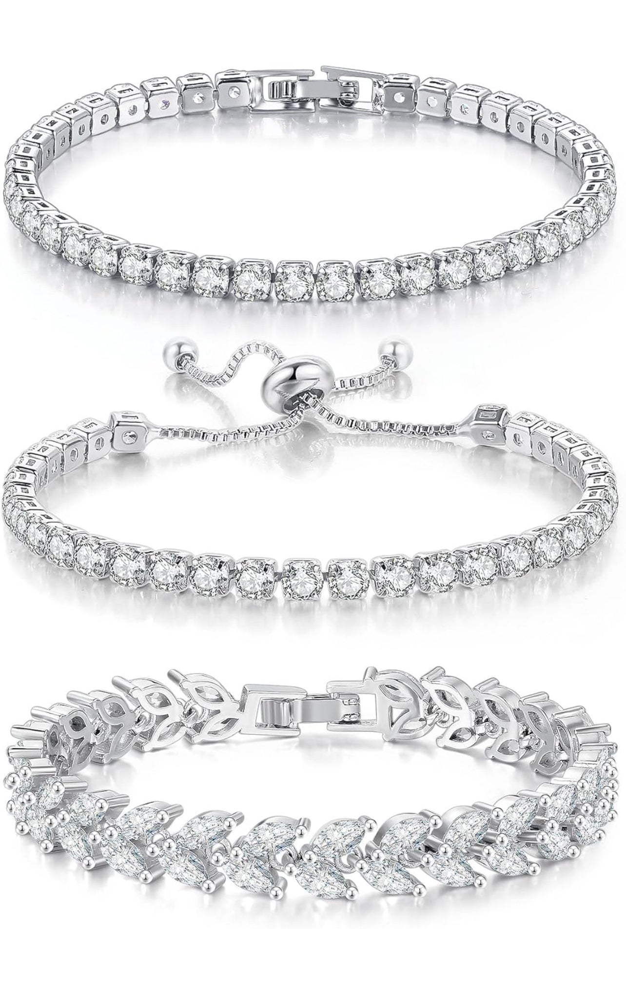 3 Pcs Tennis Bracelet Set- Gold - KappGodz Apparel