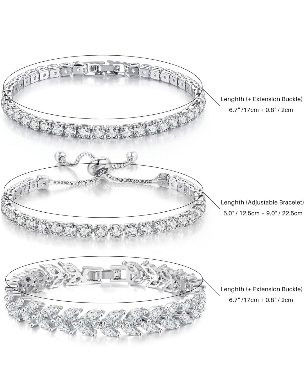 3 Pcs Tennis Bracelet Set- Gold - KappGodz Apparel
