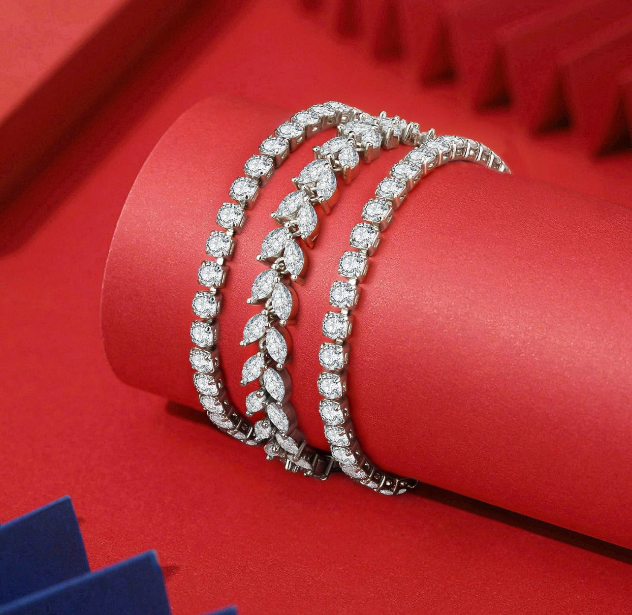 3 Pcs Tennis Bracelet Set- Gold - KappGodz Apparel
