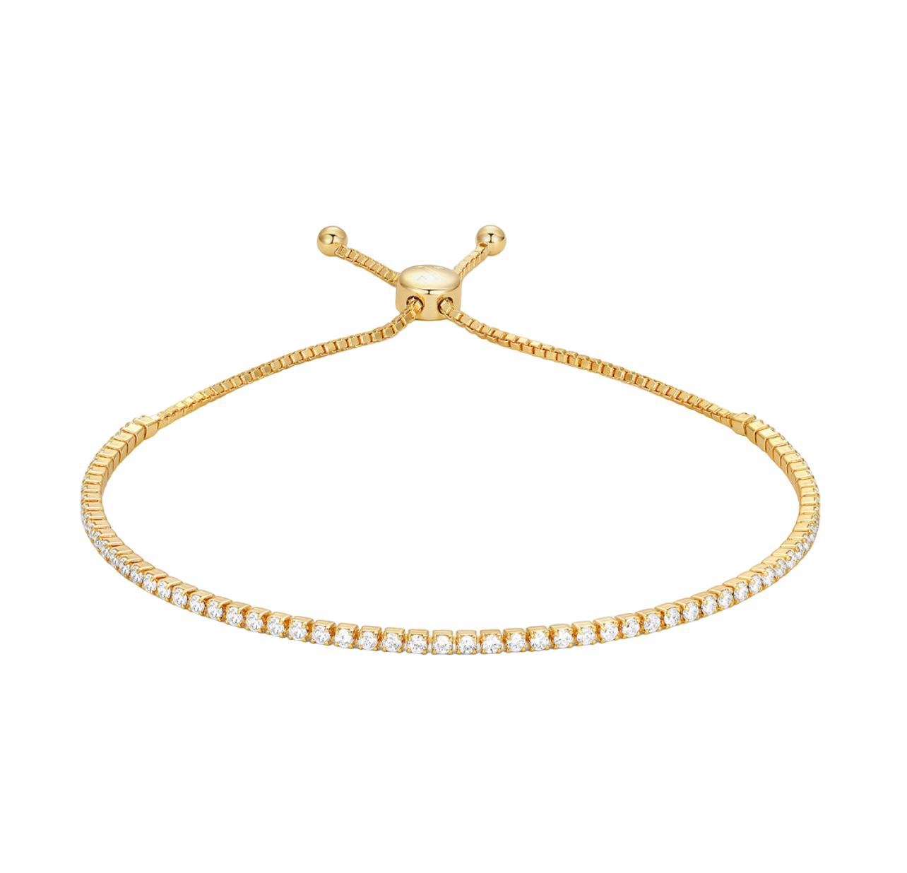Women’s Tennis Bracelet In Gold- Adjustable - KappGodz Apparel